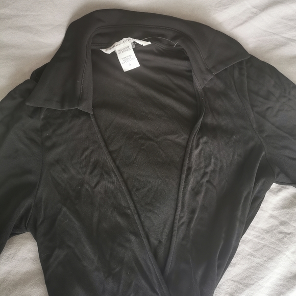 Black Diane Von Furstenberg Wrap Dress Sz 4 - Picture 5 of 9